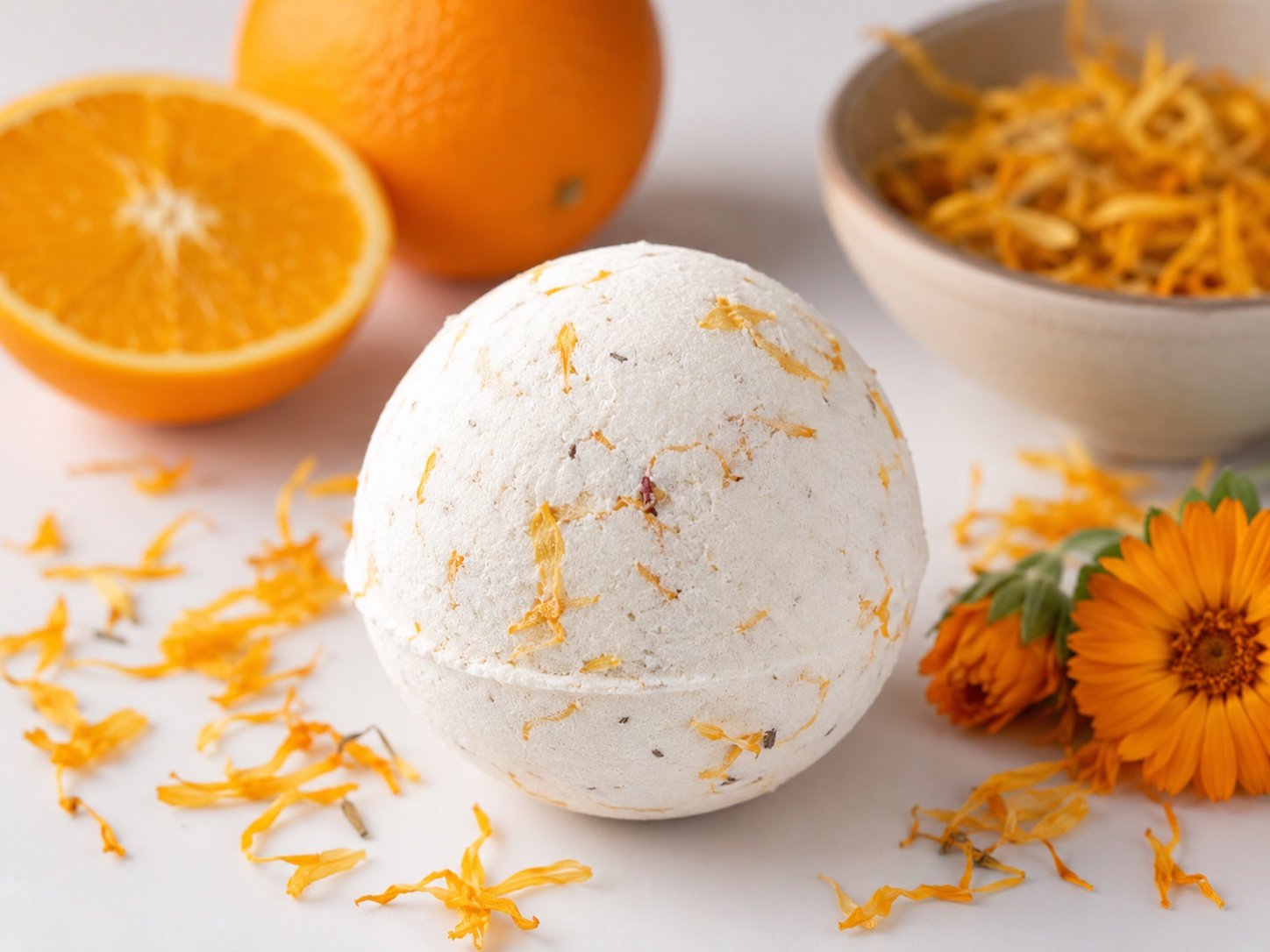Golden Cloud botanical bath bomb by Aconchego